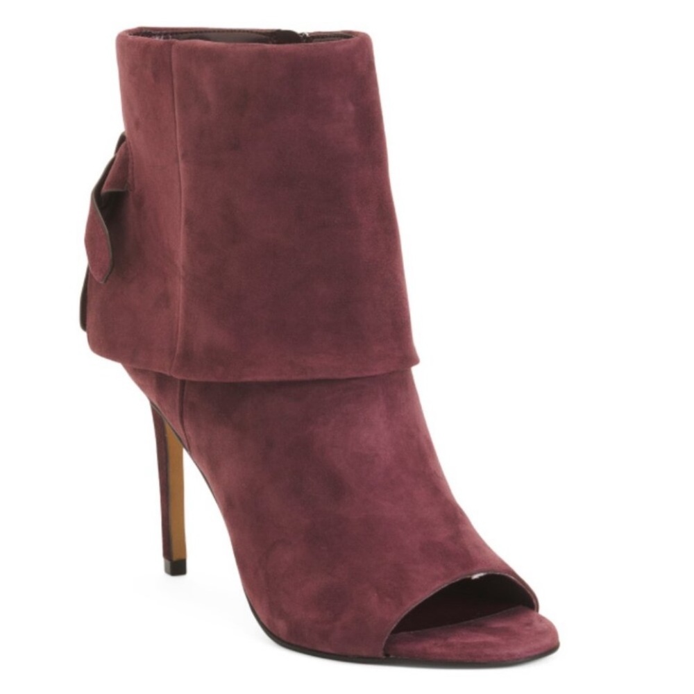 New! Vince Camuto Amesha Suede Open Toe Bootie Sz 8.5